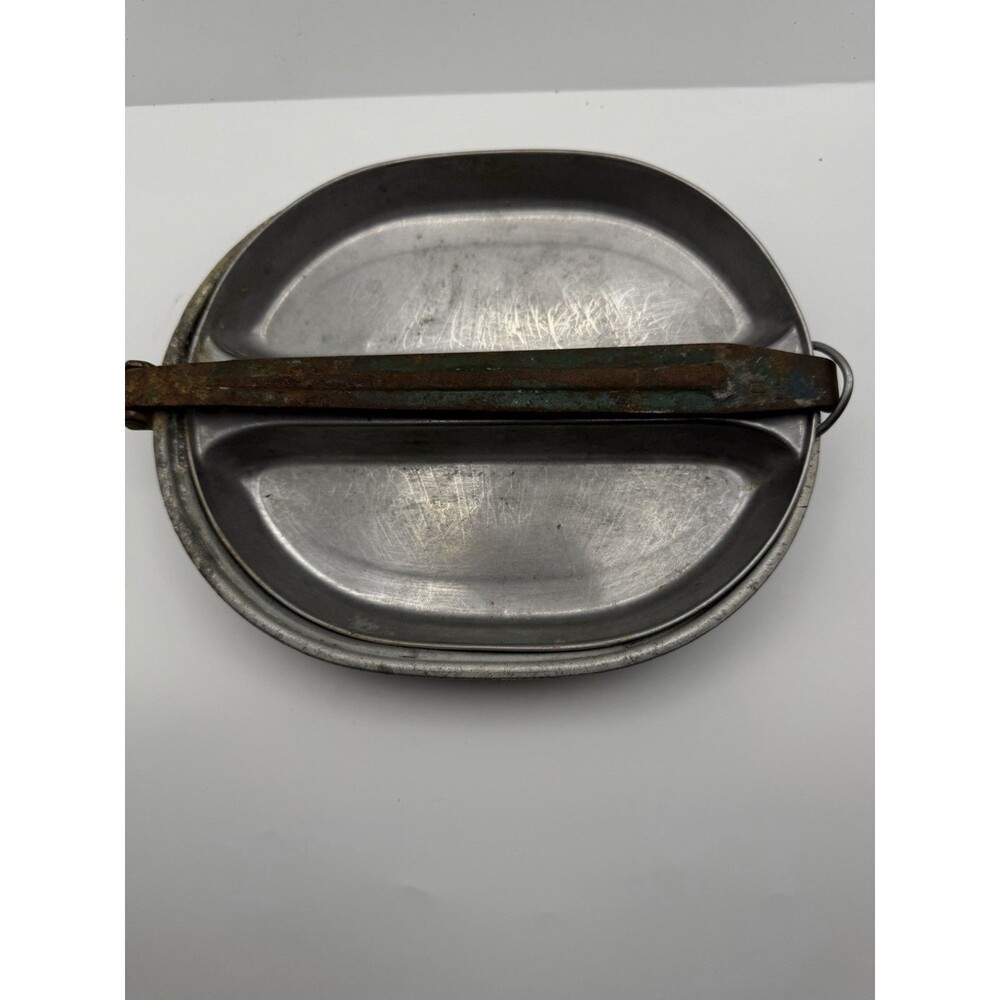Vintage Aluminum Military Mess Kit Camping Cookware Fry Pan
